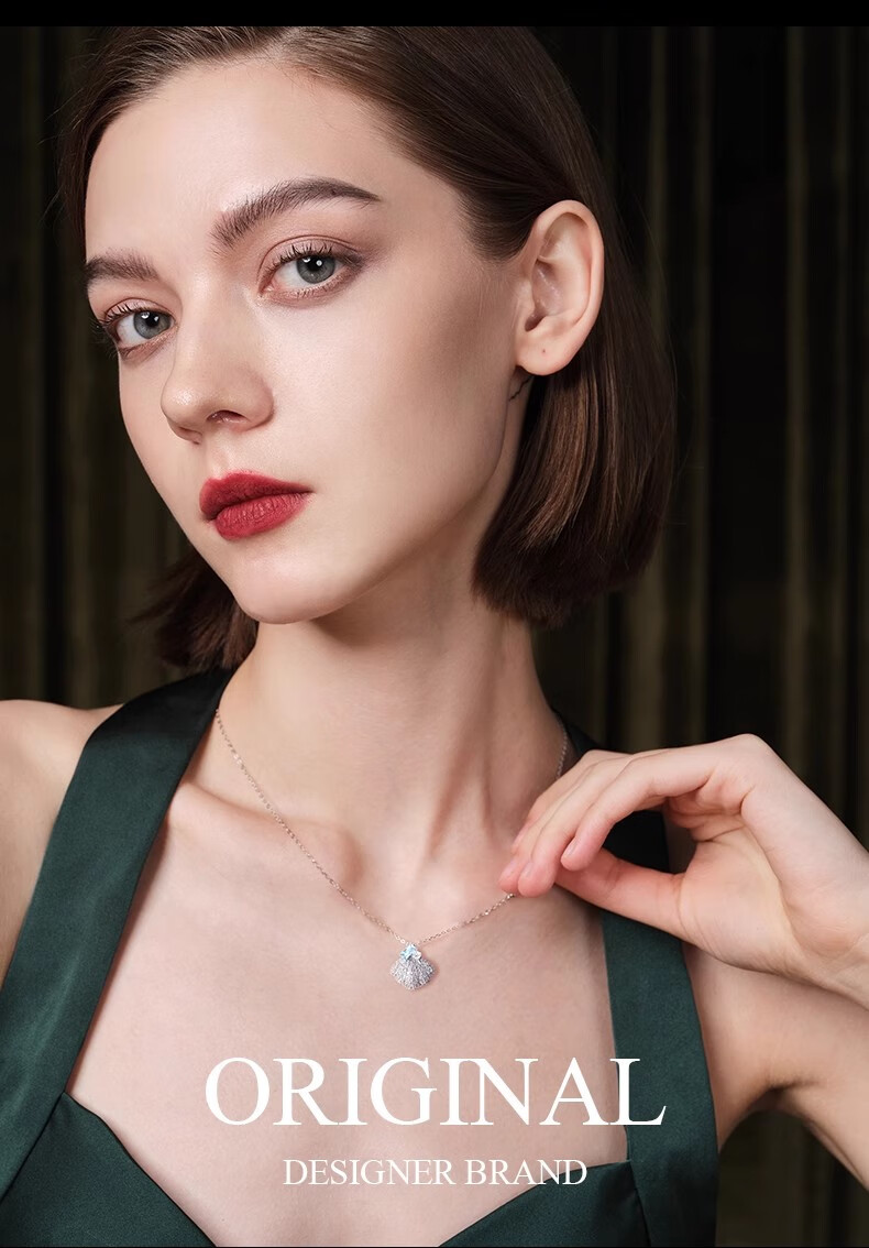 Eternelle French Eternal Original Design Shell Necklace, Luxurious Niche Exquisite Collarbone Chain Birthday Gift, Silver 5