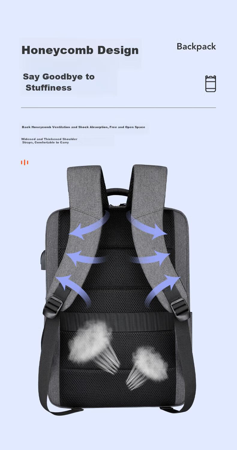 BRINCH Laptop Backpack 17.3 Inch Business Travel Bag Suitable for Apple Huawei Notebooks 9