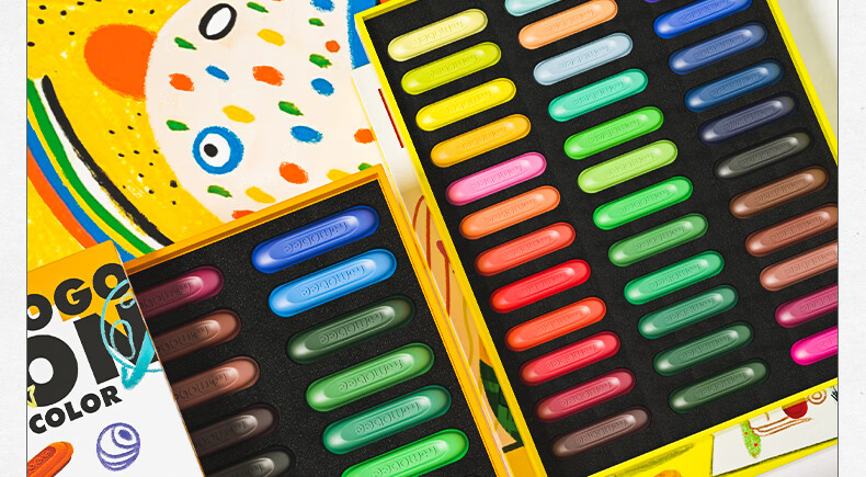 Mobee Triangular Crayons for Children's Drawing And Oil Painting, Art Supplies, 24 Colors MOA-0015, Travel Gift for National Day Outings, Educational Tool 14