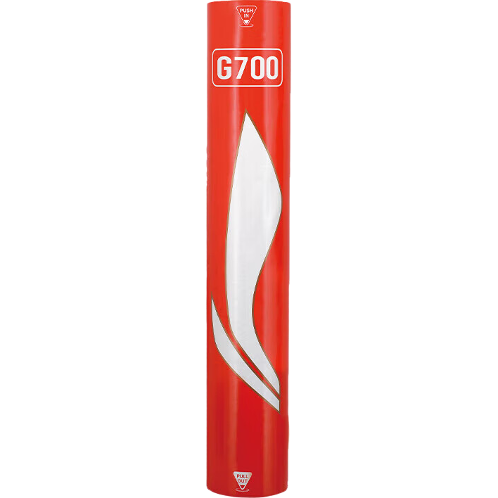 Li-Ning Badminton G700 Goose Feather Shuttlecocks, Professional Competition Grade, Durable, Stable Flight, One Tube of 12, Speed 77