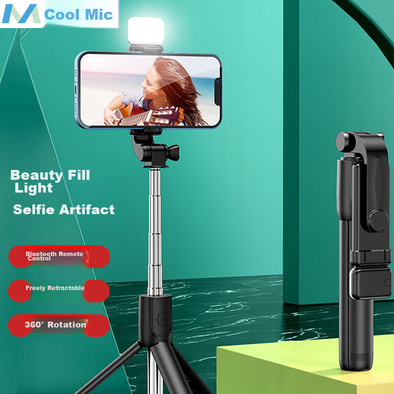 MAIKUQI Selfie Stick Tripod Phone Holder, Photography Gadget, Desktop Handheld Bluetooth Video Recording Tool for TikTok Vlog, Specially Designed for Apple, Huawei, OPPO, Xiaomi, Vivo