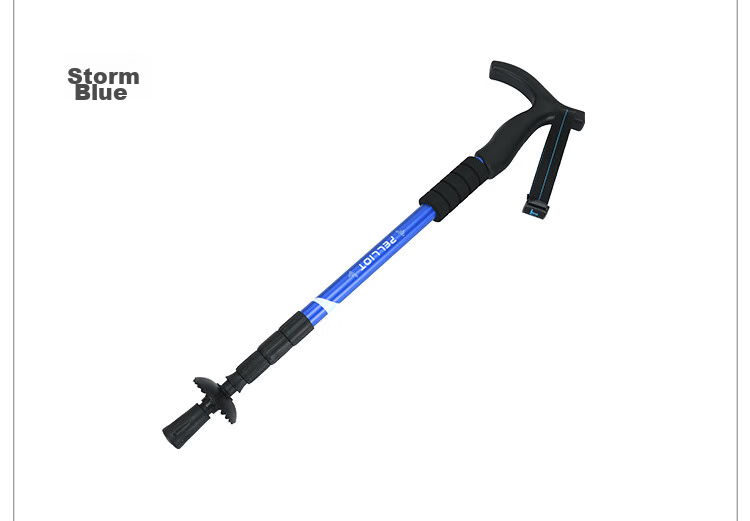 Pelliot Outdoor Hiking Pole, Extendable T-Handle Trekking Stick, Climbing Cane, Aluminum Alloy Walking Pole, 165036009, China Red 17
