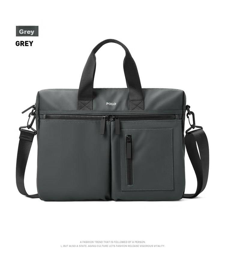 POLO Briefcase, Men's Casual Business Bag, 15-Inch Laptop Bag, Office Handbag for Men, Shoulder Crossbody Bag 19