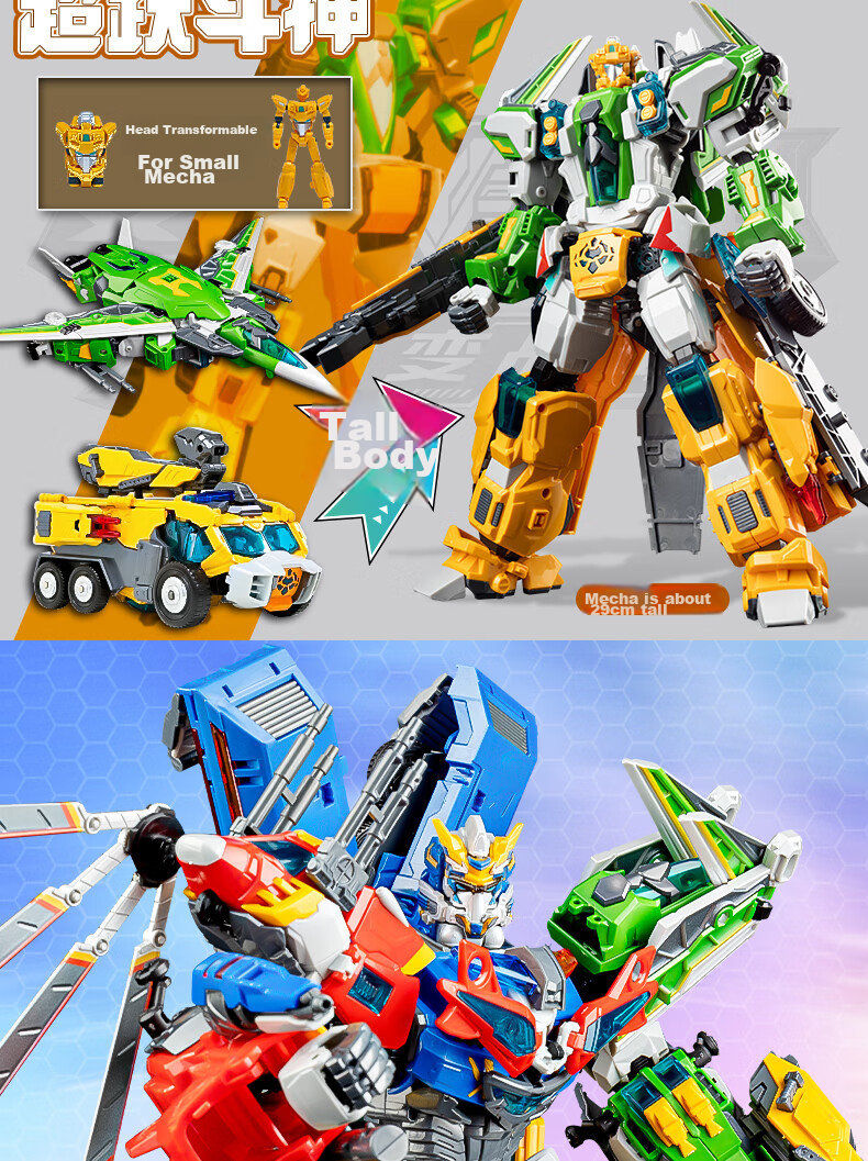 DISON Transforming Alliance 2 War God Optimus Prime Transforming Toy, Boys' Car, Five-In Robot, Birthday Gift for Children, New Year Present 5