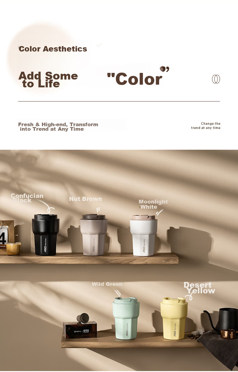ASD Insulated Mug, Ceramic Non-Stick Coated Inner Liner, Portable Dual-Use Coffee Cup RWS35B6WG-T 30