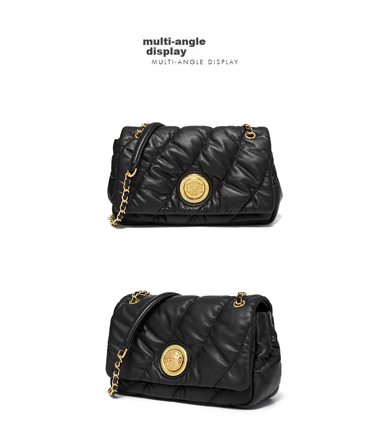 HR Handbag, Women's Shoulder Crossbody Bag, Small Soft Leather Quilted Pillow Bag, Birthday Gift 15