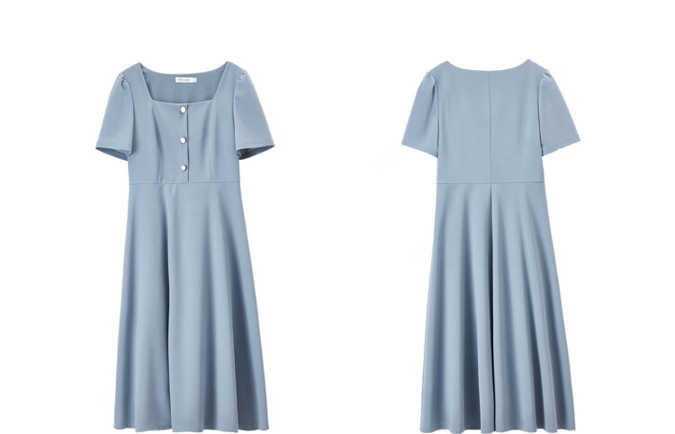 Sentubila Short-Sleeve Dress for Women, Summer Vintage Hepburn Style Elegant Office Dress, Mid-Length A-Line Skirt, Elegant Black, Size S 21