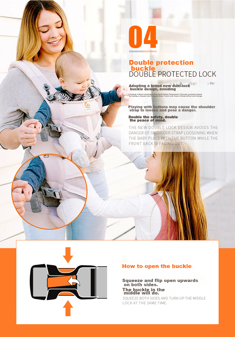 ERGObaby American Ergobaby Waist Stool, Baby Carrier, Omni Classic All-Stage, Soft And Breathable, Portable Baby Carrier, Gray 13