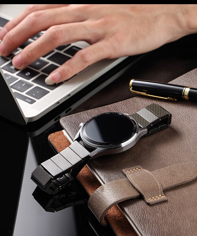 MSSM Carbon Fiber Watch Strap for Huawei Watch 5/4/GT6/GT6pro/5/4pro/3/Honor Watch, Ultra-Light Business Wristband - 22MM [Coffee Color] 6