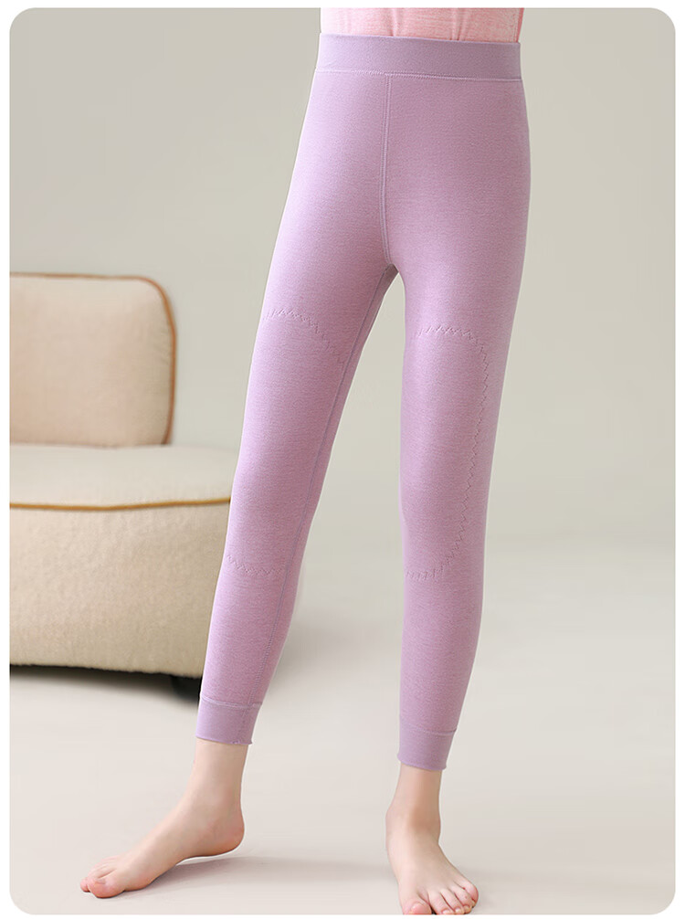 MiiOW Children's Thermal Pants, Girls' Autumn And Winter Knee Protection, Fleece-Lined Thickened Leggings, for Older Girls to Wear Underneath, Pink, Size 170 22
