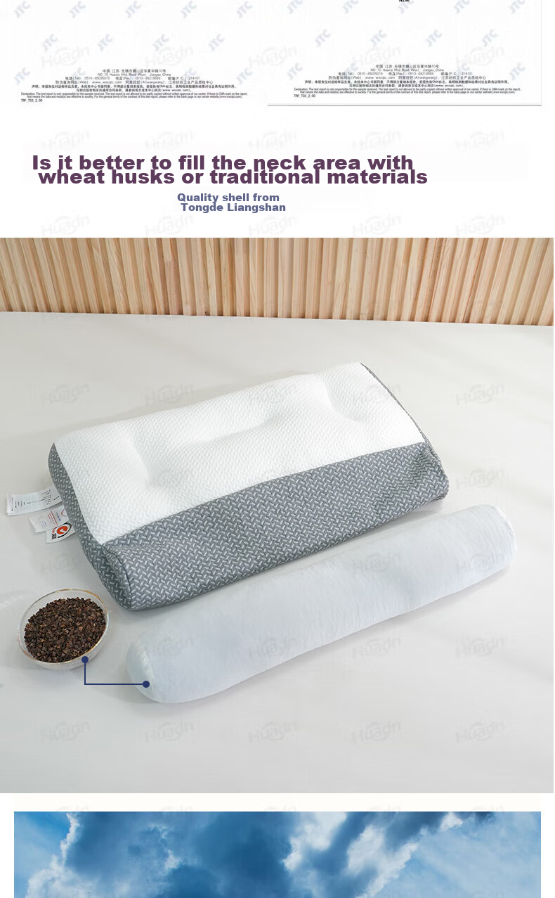 Huadn Buckwheat Pillow, Cervical Pillow, Neck Support Pillow, Cervical Spondylosis Deep Sleep Specialized Single Adult Summer Pillow, Summer Pillow Core 10