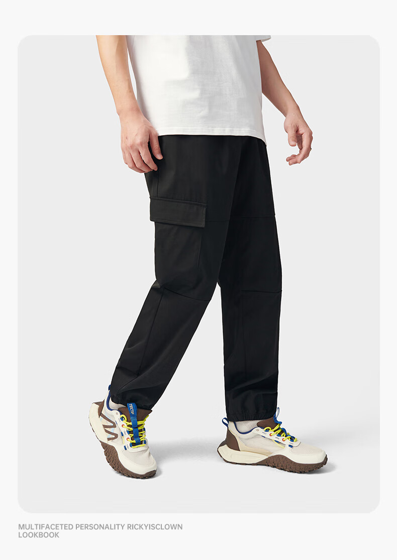 TECTOP Outdoor Lightweight Casual Pants, Couple's Loose-Fit Trousers 2412293XX Men's Classic Black L 26