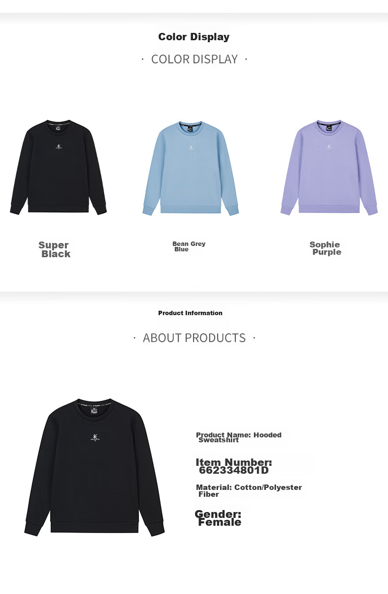 361° Women's Sweatshirt, Spring Fleece-Lined Jacket, Sports Casual Round Neck Long-Sleeve Pullover Top, 662344801D-2 33