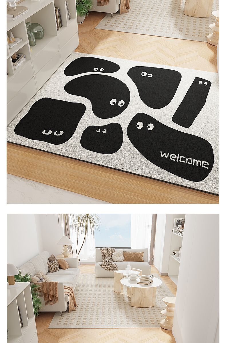 Qiqijia Entrance Door Mat, Home Use Non-Slip Foot Mat, Cartoon Silk Loop Doormat, Dirt-Scraping Door Mat, Entrance Mat 14