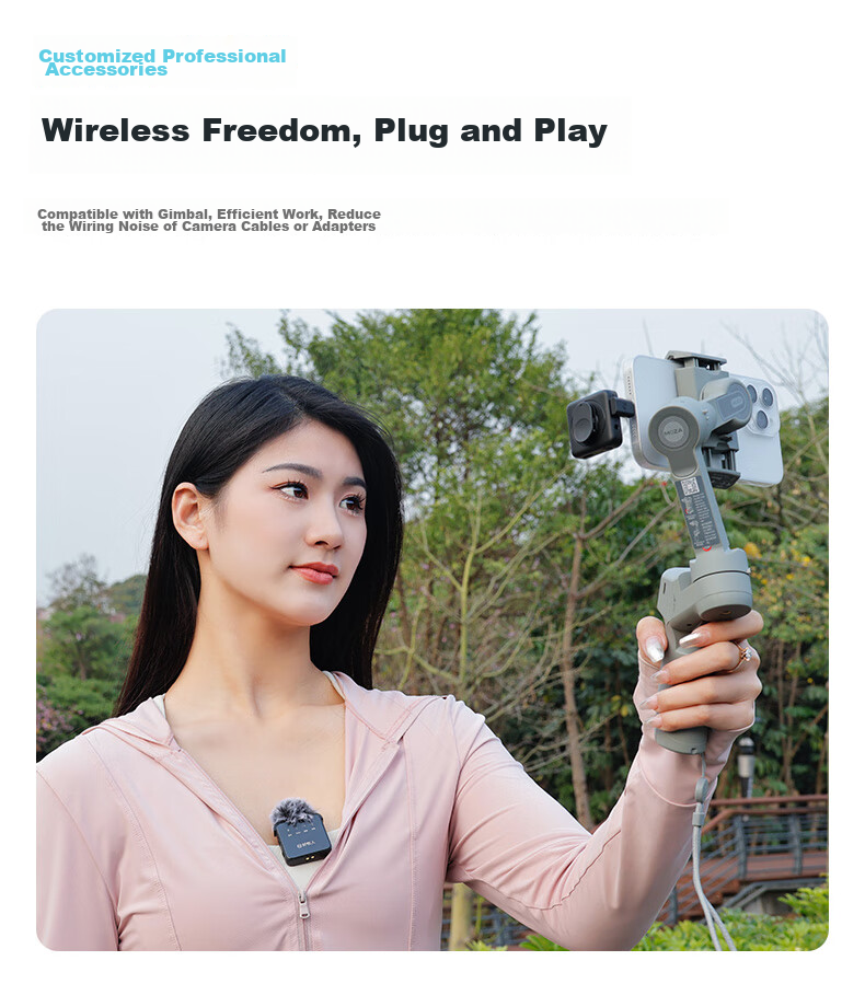 Haomuren Wireless Lavalier Microphone Live Streaming Receiver, Mobile Phone-Specific Recording Device, Sound Card Noise Reduction, Douyin Host Karaoke Video Recording, Small Bee Computer Camera Microphone, One-To 10