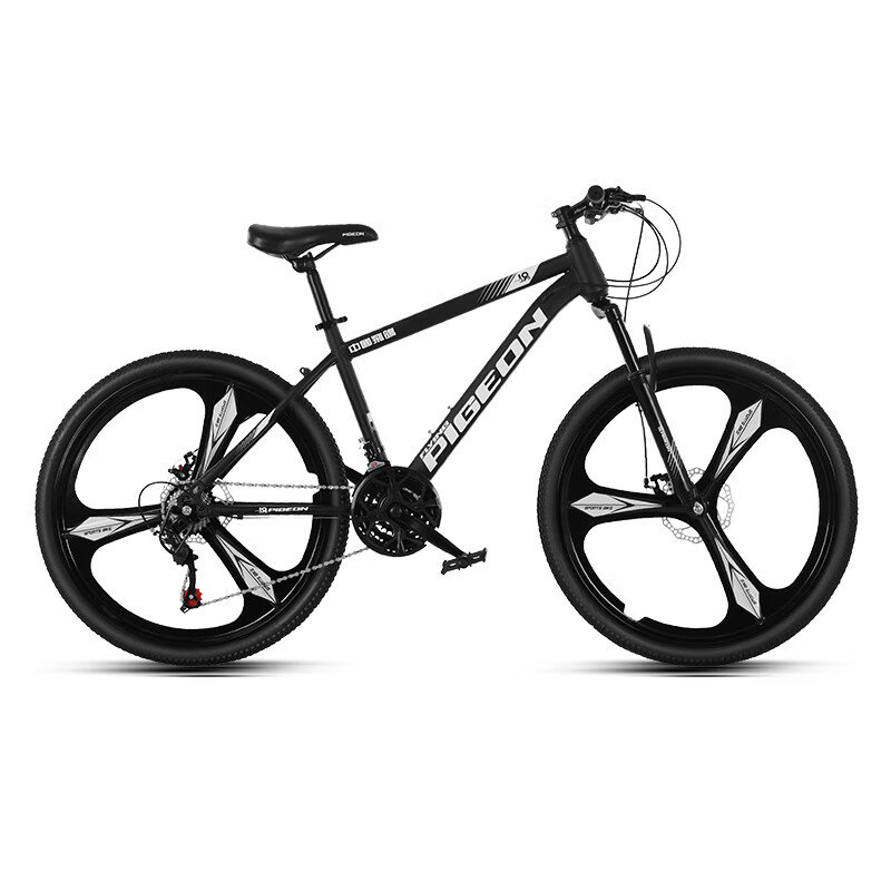 FG FLYING PIGEON Mountain Bike, 24-Inch Integrated Wheel, 21-Speed, for Men And Women, Adult Students, Teenagers, Off-Road Leisure Bike, Black