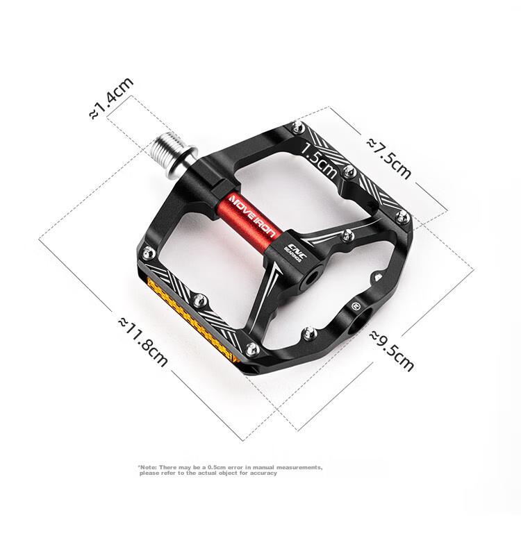 Move Iron Bicycle Pedals, 3-Bearing Anti-Slip Pedals, CNC Aluminum Alloy Road And Mountain Bike Reflective Strips, Universal Foot Pedals 3