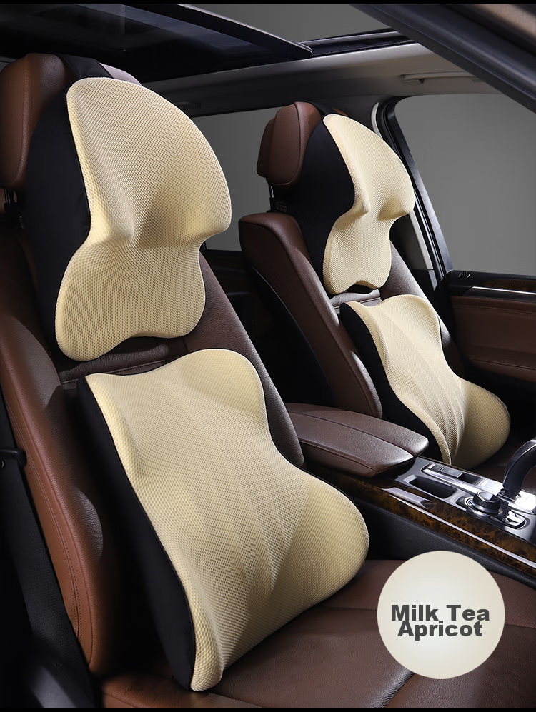 ICAROOM Car Headrest And Lumbar Support Set, Memory Foam Lumbar Pillow, Car Headrest, Neck Pillow, Driving Back Cushion Accessories 15