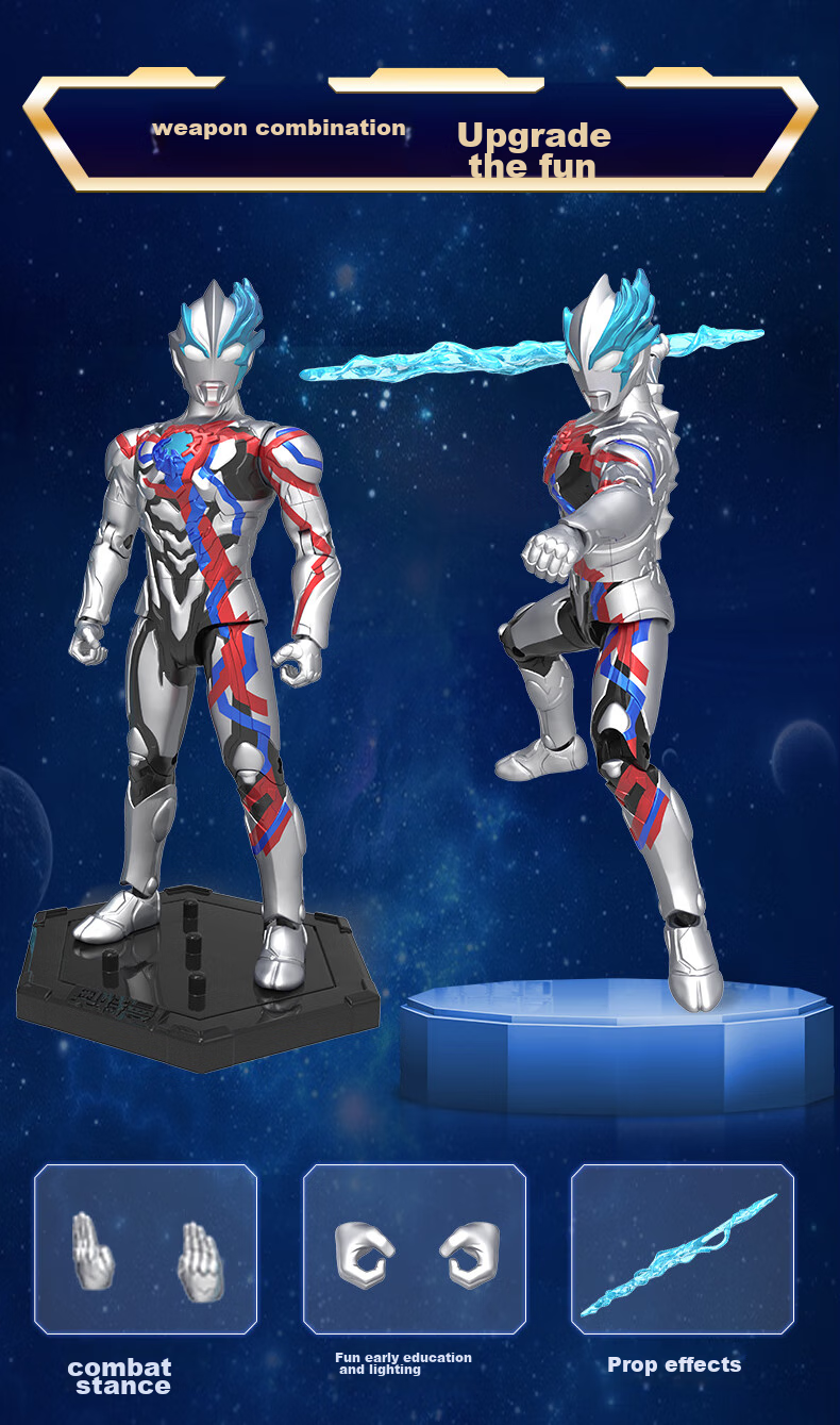 LDCX Ultraman Action Figure, Boys' Toy, Blaze Zero Belial Dynamic Hero Second Wave Blind Box 10