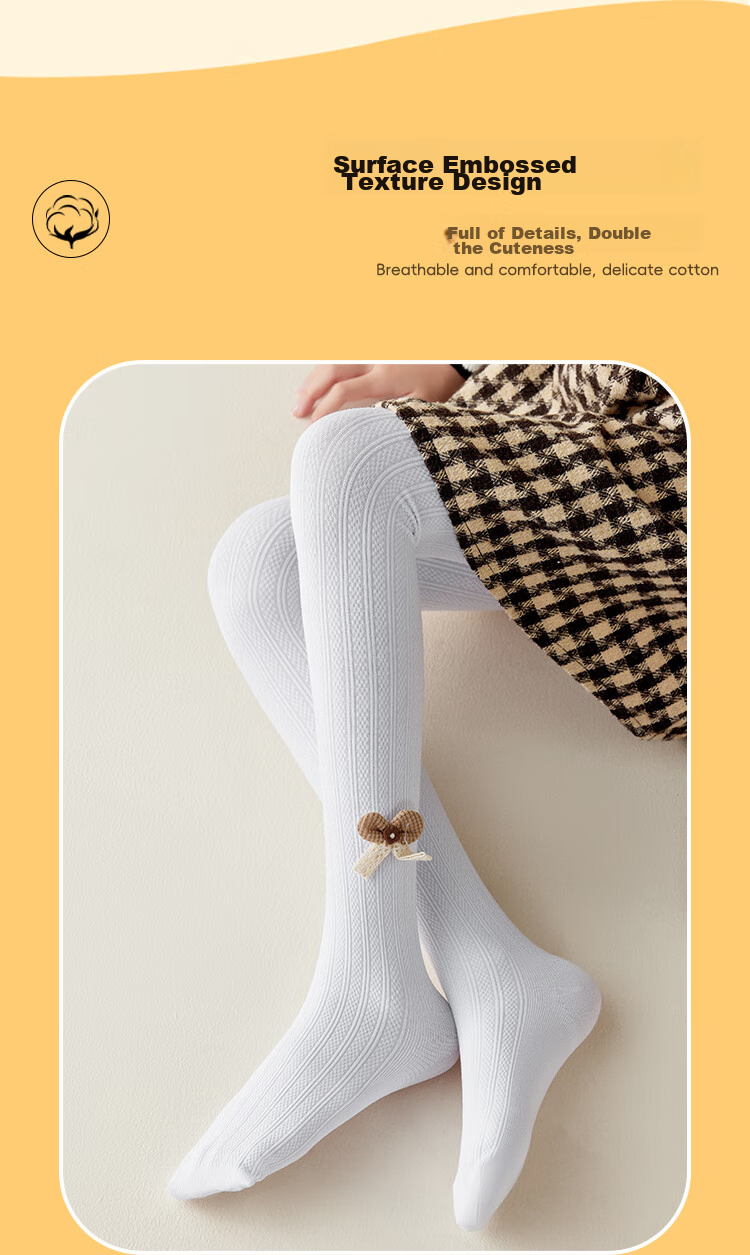 LangSha Children's Leggings, Girls' Spring And Summer Thin Socks, Girls' Jacquard Tights, Student Casual Versatile Dance Socks 4