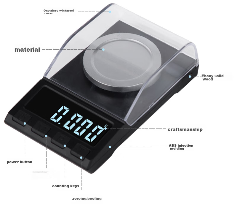 Yingheng Mini Electronic Scale, Gram Powder Scale, Micro Small Electronic Balance, High Precision Milligram Scale, 100g, 0.001g 9