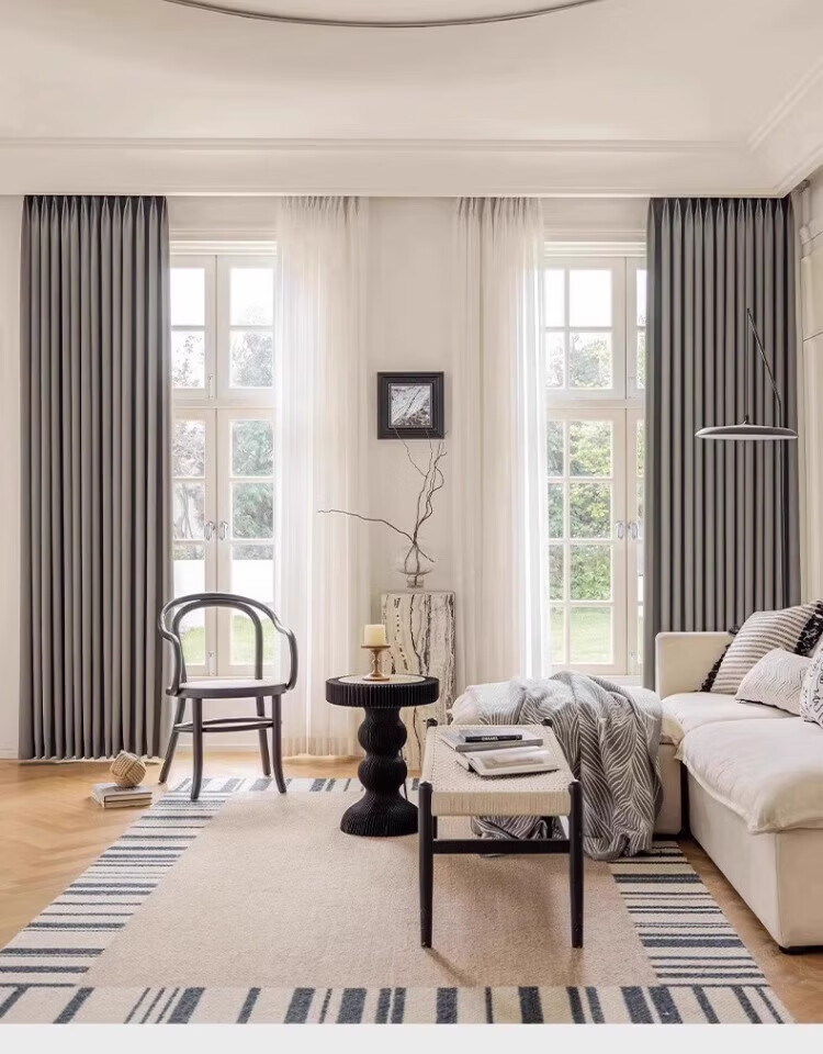 Ali Cotton Linen Cream-Colored Curtains, Japanese Style for Living Room And Bedroom, High Light-Blocking, Heat-Insulating, Sun-Protective, with Hooks, Width 2.0 Meters * Height 2.2 Meters 18
