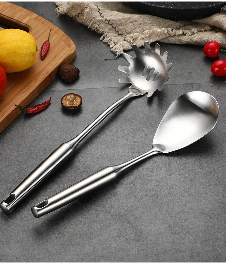 Jinwanfu 304 Stainless Steel Cooking Spatula High-Temperature Resistant Non-Stick Frying Pan Turner Kitchen Utensil 12
