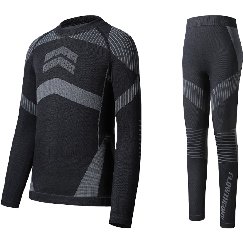 Flow Theory Kids Ski Quick-Dry Thermal Outdoor Warm Hiking Sports Base Layer Set Autumn Shirt and Pants 130