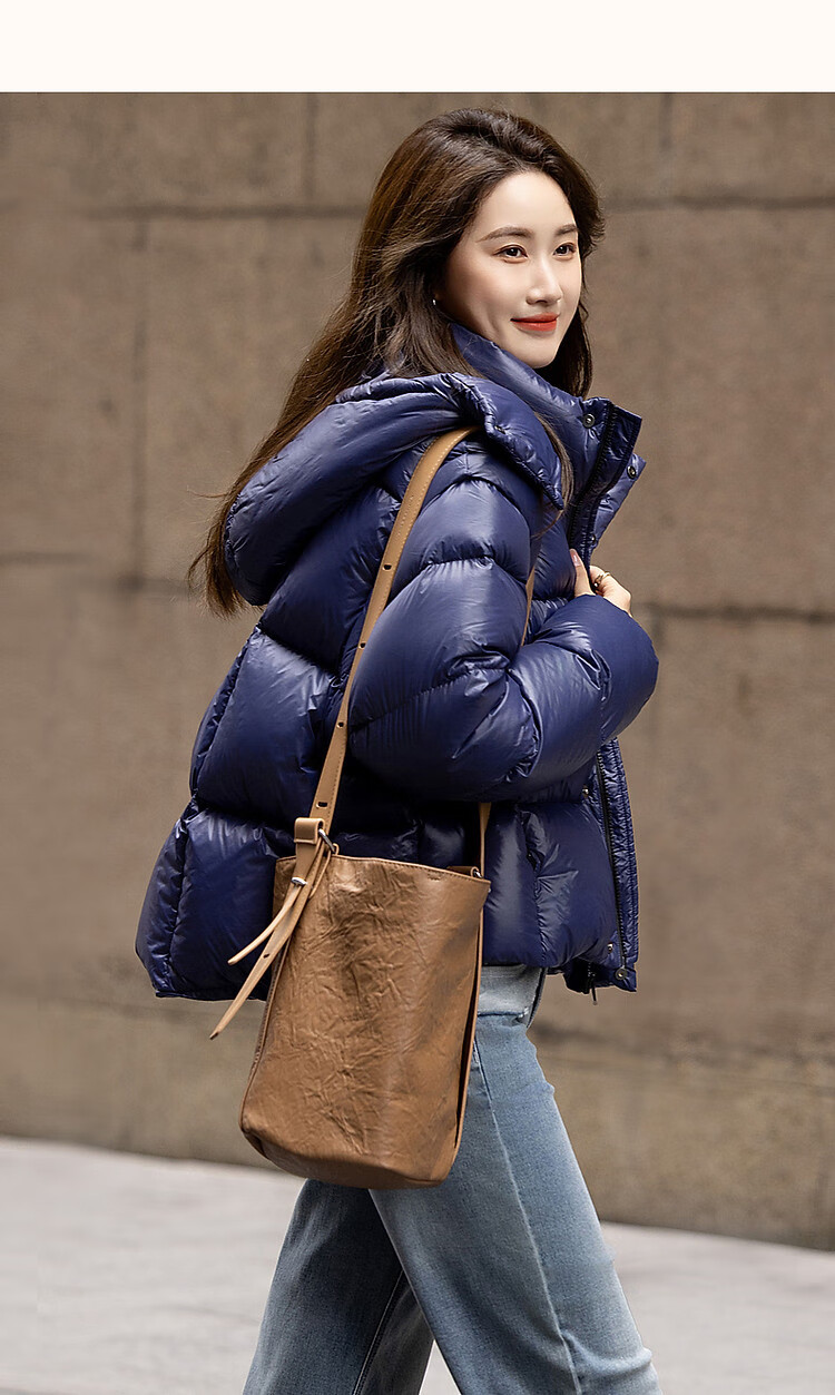 Dme [Detachable Sleeves] Winter Lightweight High-Heat Retention 90% Duck Down Stylish Front Short Back Long Women's down Jacket 10