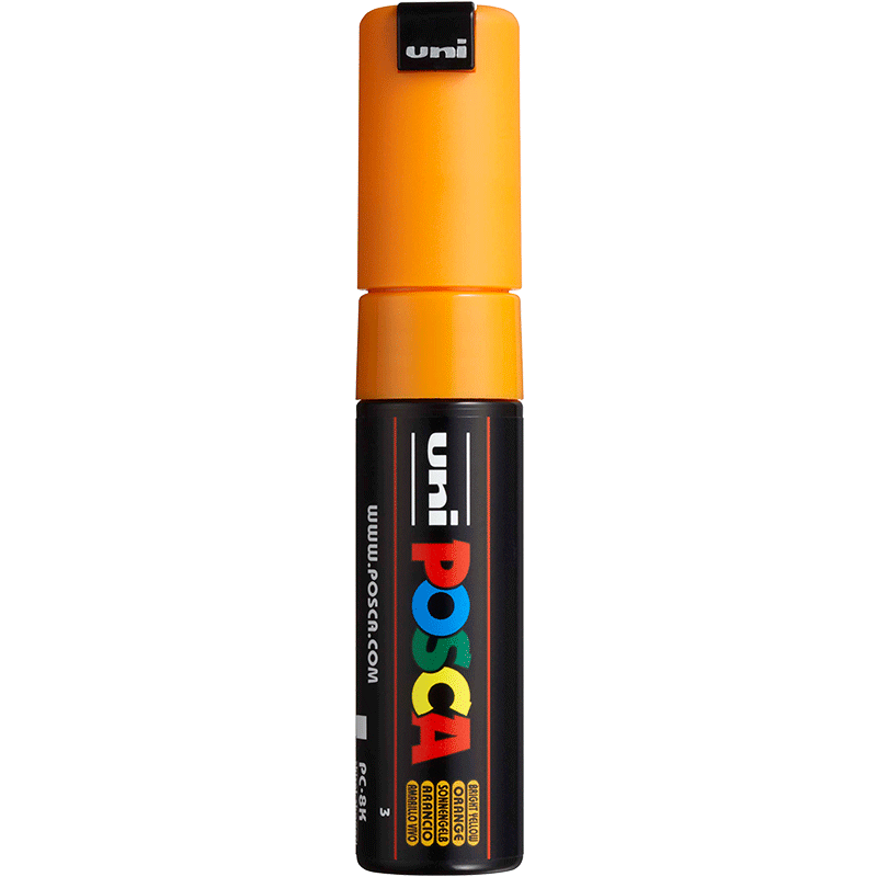 Uni Mitsubishi POSCA Acrylic Marker (Large Size) Light Yellow Single PC-8K Brush for Posters, Advertising Signs, Drawing, Hand-Drawing, Graffiti, Painting And Watercolor