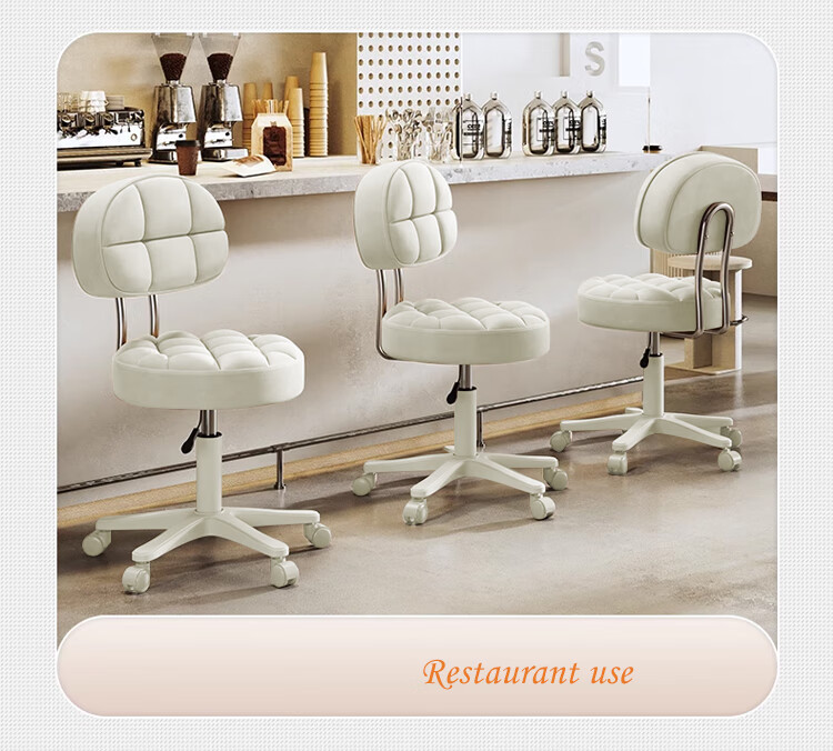 Huakaizhixing Stool Bar Chair Home Adjustable Height Swivel Chair Rotating Beauty Salon Stool Front Desk Rolling Stool Round Stool BY651 Gray 16