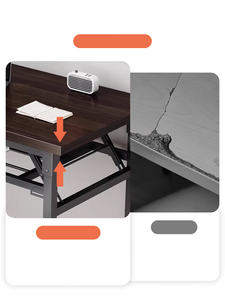 Huakaizhixing Folding Table, Computer Desk, Desktop Study Desk, Writing Desk, Dining Table, Long Table BGZ718 Single Layer 1.2 Meters 6