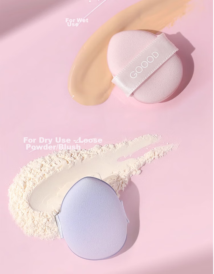Goood GOOOD Finger Powder Puff, Thumb Small Pink Puff, Palm Puff, Pointed Tip Setting Powder, Small Finger Air Cushion Mini 12