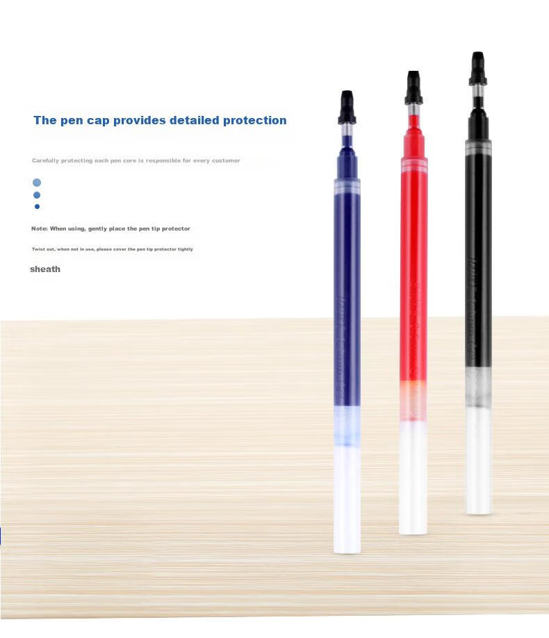 BAOKE PS1870 0.5mm Semi-Needle Tube Large Capacity Gel Pen Refills, Ink Pen Refills for Signature Pens, Black, 12 Pieces/box 8
