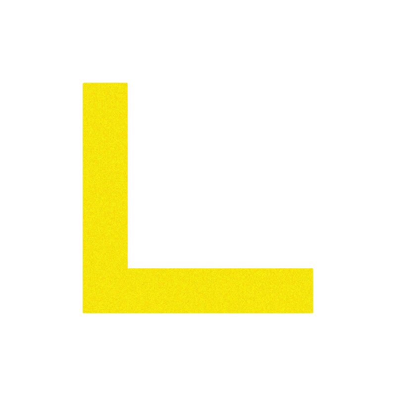 TRNFA 5s Positioning Stickers, L-Shaped, 100 Pieces, Square Corner Positioning Labels, Positioning Tape, Fixed Line Warning Strip Table, Matte Yellow