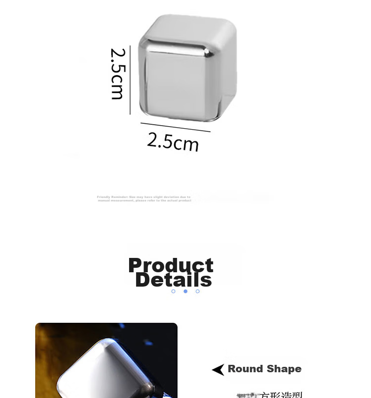 BJ 304 Stainless Steel Ice Cube Tray, Square Quick-Cool Metal Ice Cube Maker Mold, 4-Piece Set CP-127 14