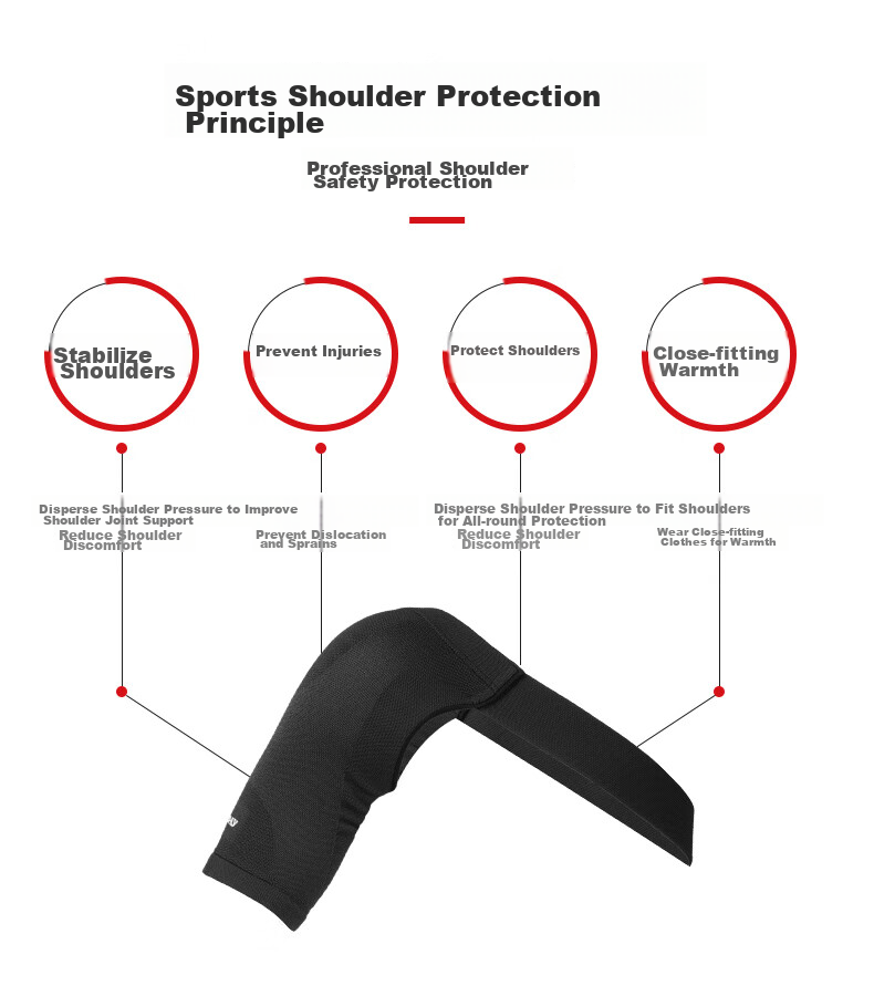 D&M Japanese Imported Shoulder Support for Sports And Fitness, Breathable Compression Shoulder Guard for Men And Women, Black Protective Sleeve 4