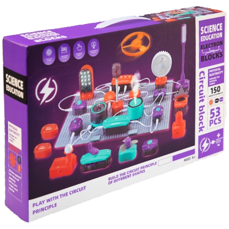 Toylezhi Electronic Circuit Building Blocks Educational Children's Science Experiment Assembly Toy for Boys Ages 3-6-9-12 Birthday Gift
