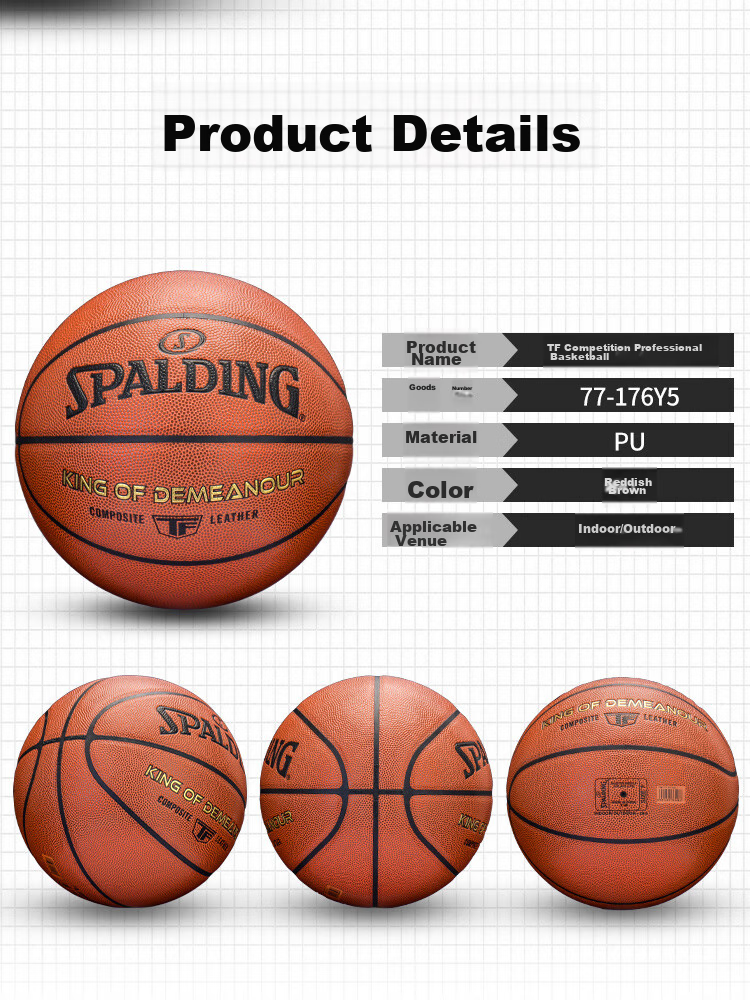 SPALDING Basketball TF Series Size 5 PU Children's Youth Competition Indoor And Outdoor Dual-Use Wear-Resistant Ball 77-176Y5 19