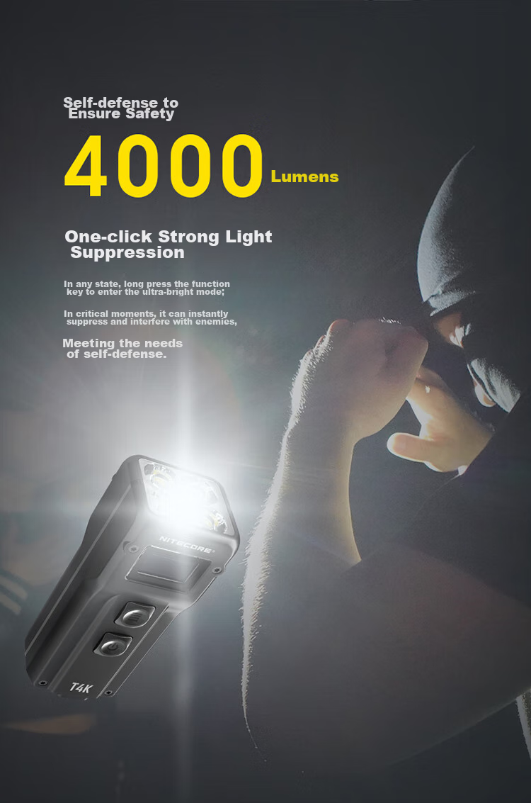 NITECORE T4K Keychain Light, Compact Flashlight, High-Intensity Portable Outdoor Illumination Lamp 3
