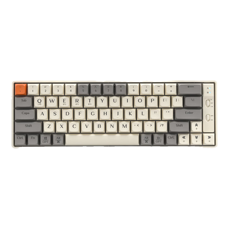 Langtu GK65 Mechanical Keyboard Wired/Wireless/Bluetooth Tri-mode 65-Key Gaming Keyboard for PC Office Tablet Milk White Blue Switch