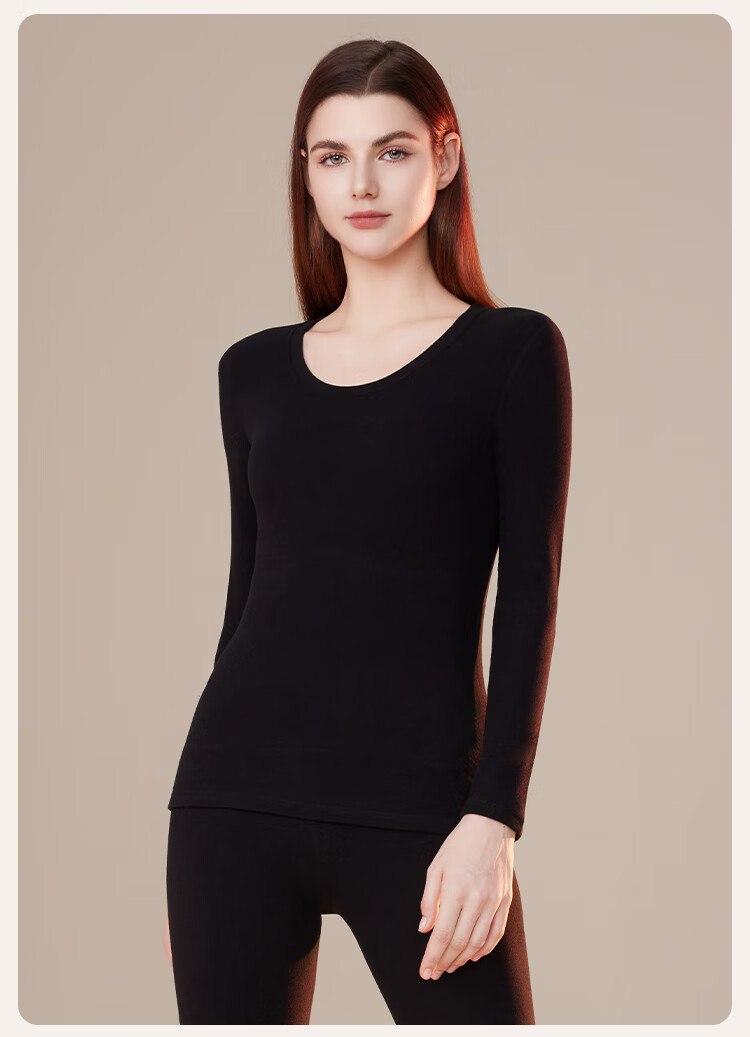 Ordifen Cashmere Silk Patch Set Autumn Winter Seamless Women's Thermal Underwear Heating Top and Bottom Haixia M 13