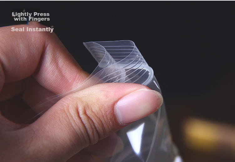 Dengbi White Border Self-Sealing Bags [Thickened 14 Microns] Size 8 17*25cm/100 Pieces Waterproof Food PE Transparent Sealing Bags 14