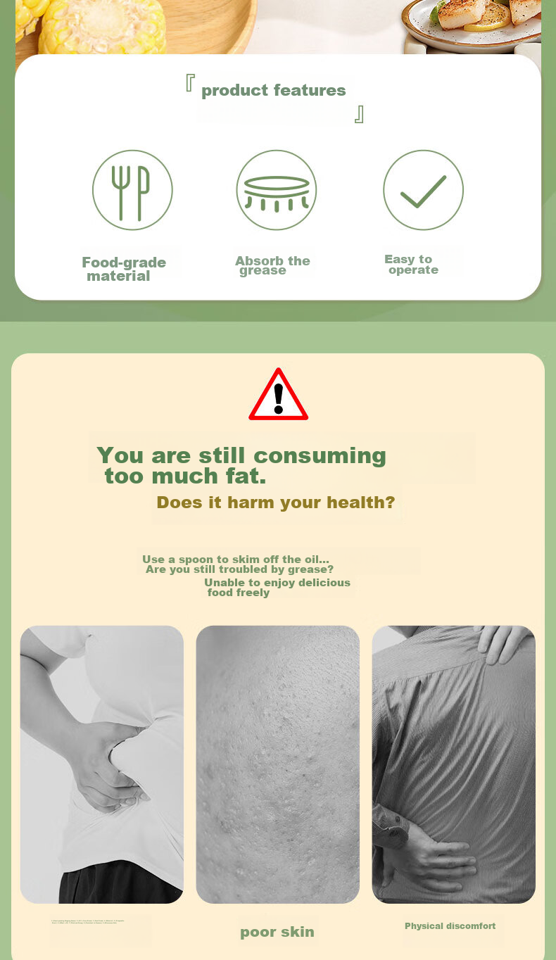 MIAOJIE Disposable Soup Strainer Paper, 50 Sheets, Food Kitchen Oil Filter Paper, Oil Absorbing Paper 2