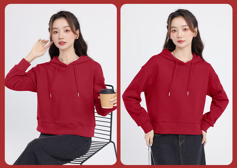 MJ STYLE Short Hoodie for Women, Spring And Autumn 2026, Loose Casual Versatile Heightening Slimming Top, Sweet Style for Petite Figures 10