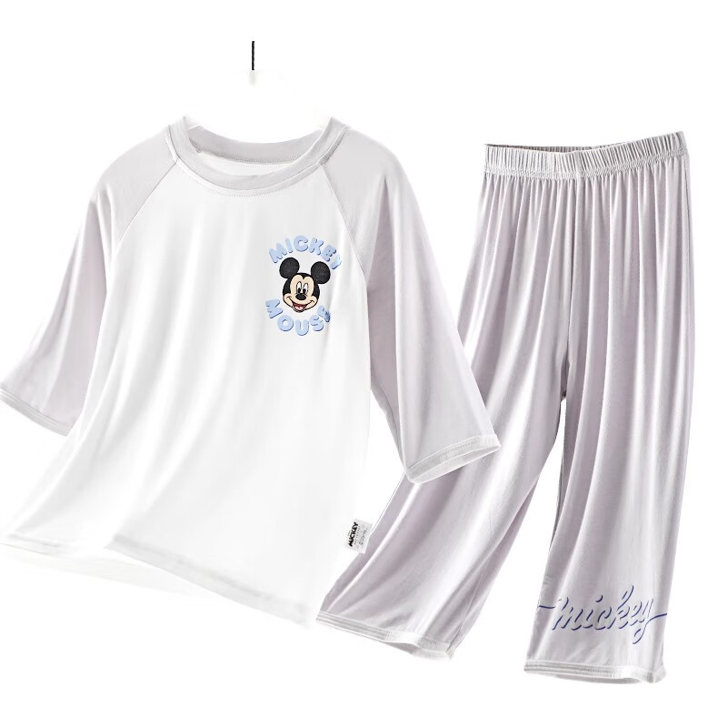 Disney Boys' Modal Summer Lightweight Pajamas Kids' 3/4 Sleeve Homewear 9086 Blue Size 150 7