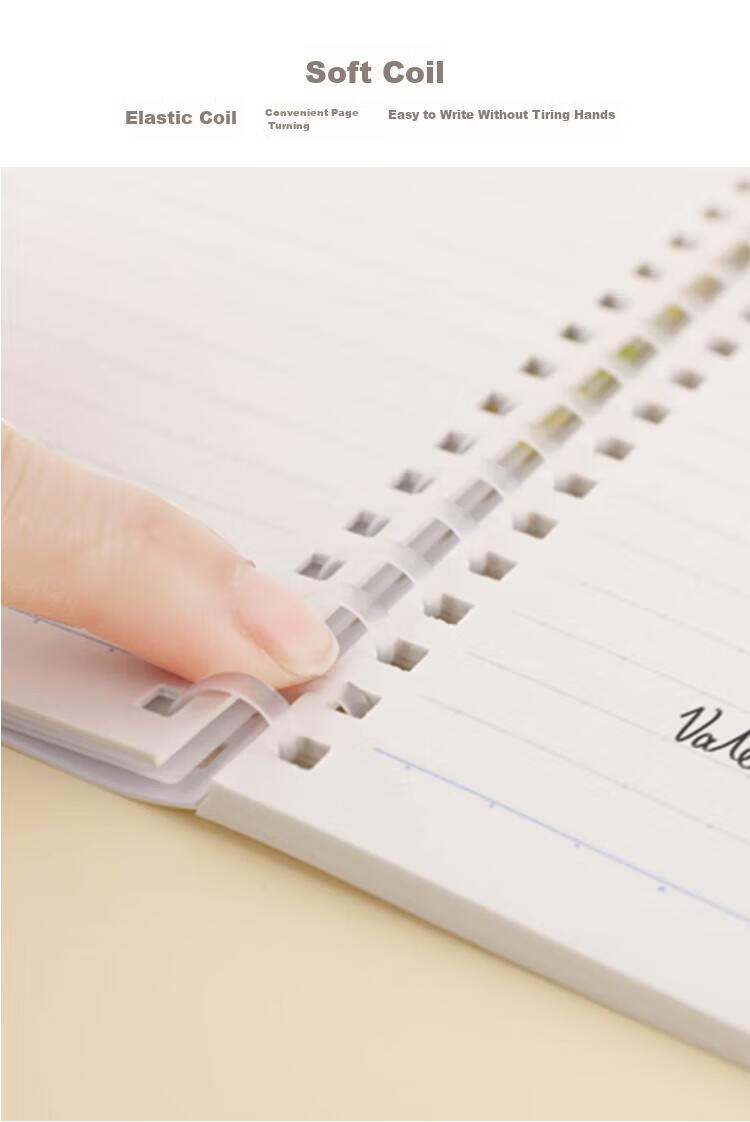 KOKUYO Light Color Cookie, Clear Sky Soft Spiral Notebook, Student 8mm Dotted Line Journal, A5/50 Pages, Red-Orange, WSG-SRVA550RY 4