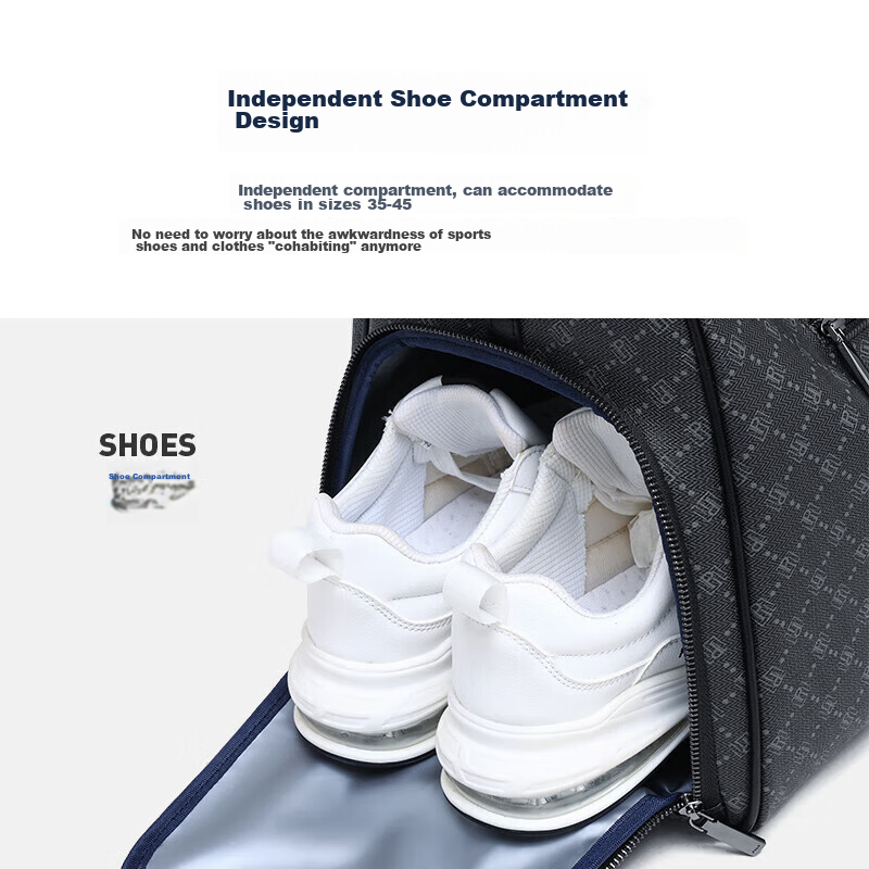POLO Travel Bag for Men, Business Large Capacity Short-Distance Trip Commuter Luggage Handbag with Separate Shoe Compartment Storage Bag