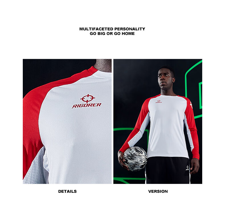 RIGORER Quick-Dry Long Sleeve T-Shirt, Basketball Fitness Wear, Men's Fashionable Casual Sports Outdoor Comfortable Trendy Breathable Clothing 23
