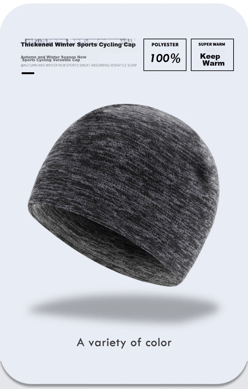 Huili Knitted Hat for Men And Women, Autumn And Winter Warm Cap, Outdoor Cycling Fleece-Lined Thickened Folded Ear Protection Hat (Wine Red) 2